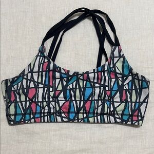 Born Primitive Multicolor Geometric Sports Bra